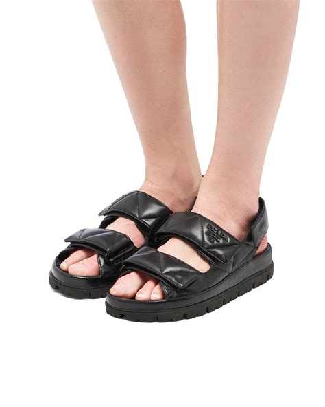 prada soft padded nappa leather sandals|Prada Nappa Leather Padded Sandals .